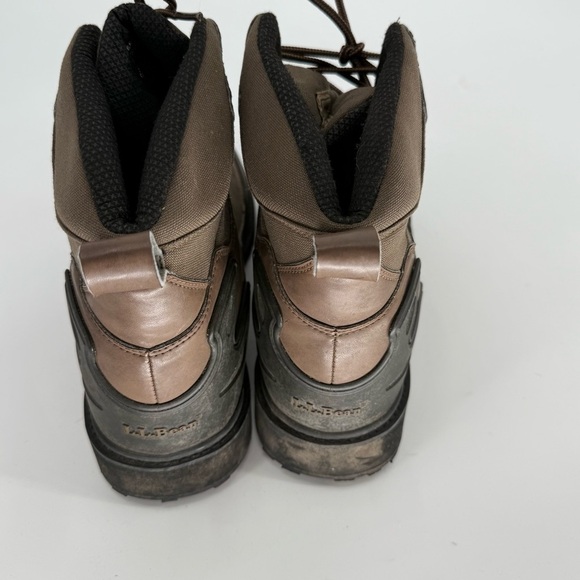 LL Bean Brown Lace Up Hiking Trail Boots Shoes Men's Size 12 Wide Leather - Picture 2 of 6